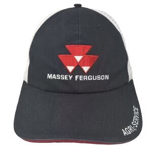 Massey Ferguson Trucker Hat Black White Snapback OS Agri-Service AGCO Parts